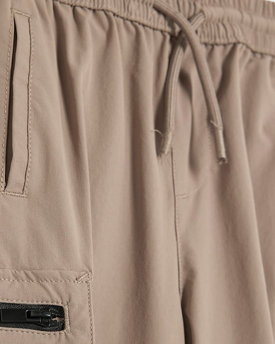 River Island Mini Boys Cargo Trousers Beige Zip Utility Pockets - Image 2
