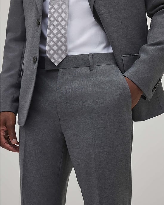 River Island Mens Suit Trousers Grey Slim Fit Concealed Fastening - Image 3