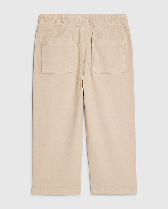 River Island Mini Boys Trousers Beige Pull On Drawstring - Image 4