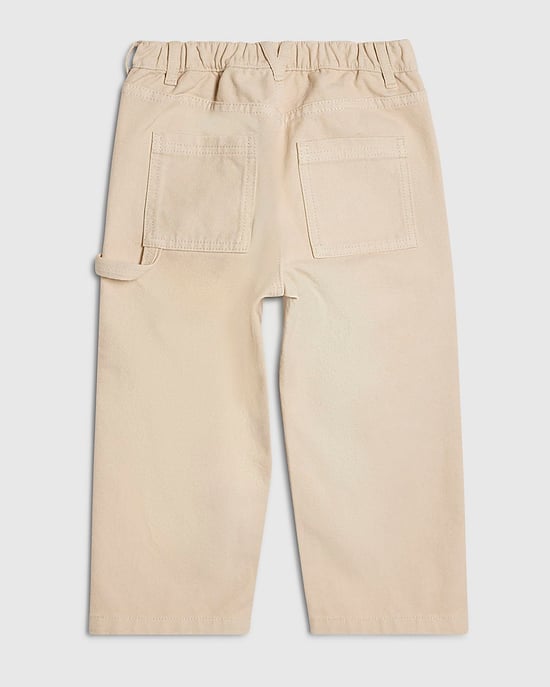 River Island Mini Boys Twill Trousers Beige Carpenter - Image 4
