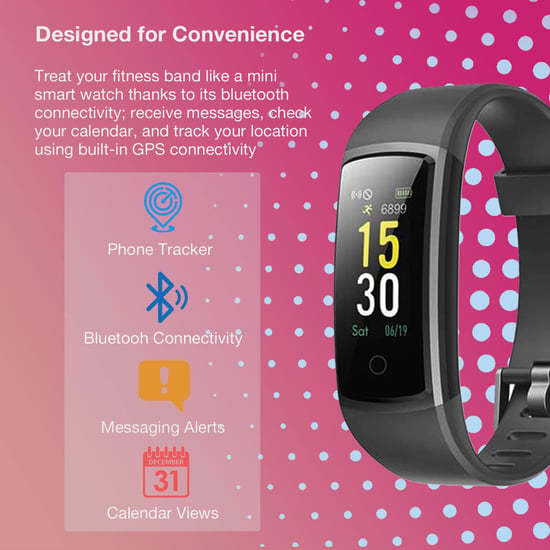 AQ126 Fitness tracker with blood pressure - Colour Screen - Black - Image 2