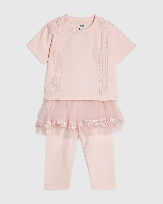 River Island Baby Girls T-Shirt & Leggings Set Pink Tulle 2 Piece - Image 5
