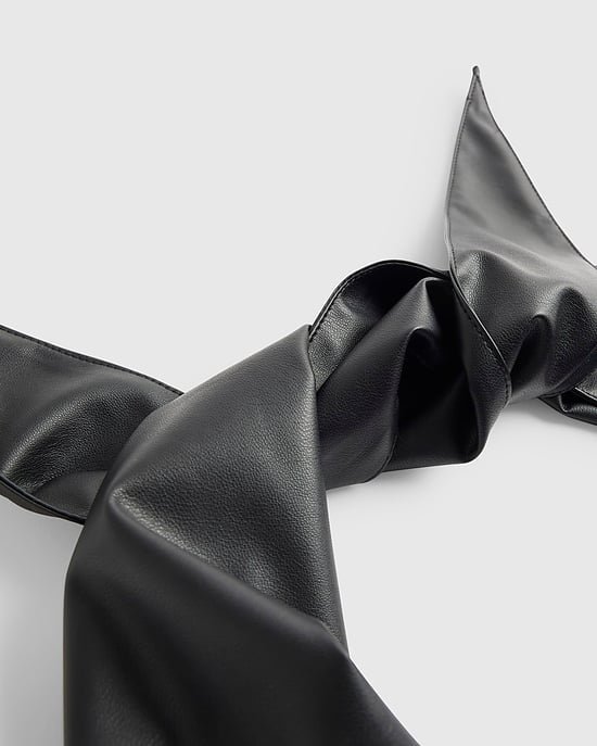 River Island Womens Scarf Black Faux Leather Multi Wear - Image 5