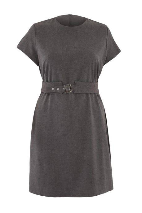 Trendyol Curve Dam Grå Randig Kort / Mini Kort Bodycon Plus size Klänning - Image 5