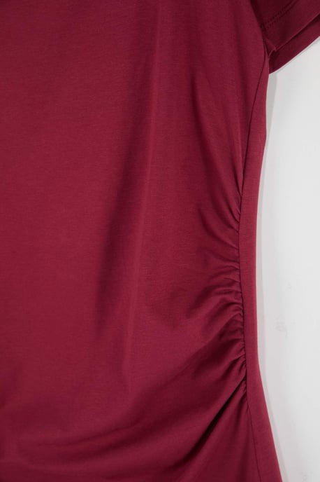 Trendyol Curve Dam Vinröd Enfärgad Kort / Mini Kort Casual A-linje Plus size Klänning - Image 4