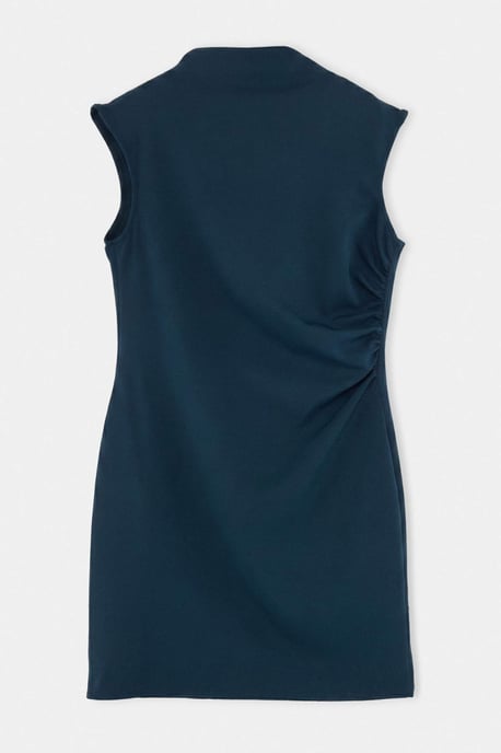 Trendyol Curve Dam Grön Enfärgad Kort / Mini Ärmlös A-linje Plus size Klänning - Image 3