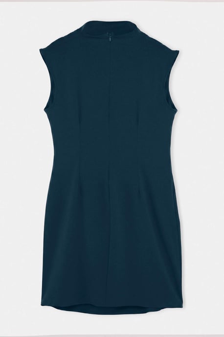 Trendyol Curve Dam Grön Enfärgad Kort / Mini Ärmlös A-linje Plus size Klänning - Image 5