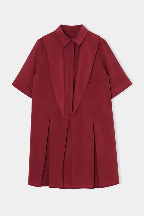 Trendyol Curve Dam Vinröd Enfärgad Kort / Mini Kort Casual A-linje Plus size Klänning - Image 4