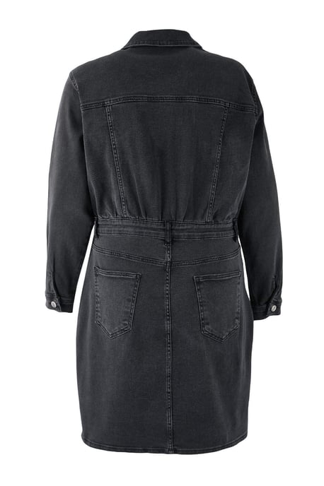 Trendyol Curve Dam Grå Enfärgad Kort / Mini Lång Casual Skjortklänning Plus size Klänning - Image 4