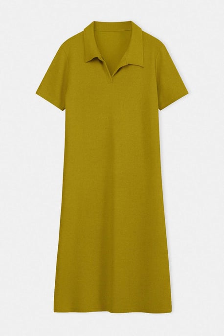 Trendyol Curve Dam Grön Enfärgad Kort / Mini Kort Casual Rak Plus size Klänning - Image 3