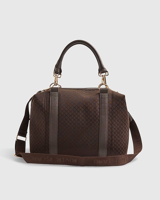 River Island Womens Holdall Bag Brown Charm Jacquard - Image 2