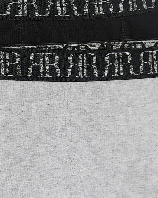 River Island Boys Boxers 5 Pack Grey RI Waistband - Image 2