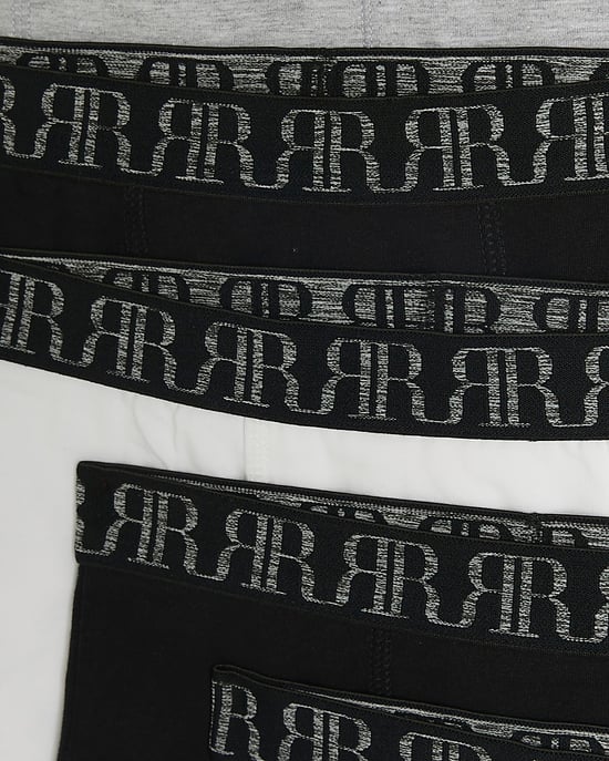 River Island Boys Boxers 5 Pack Grey RI Waistband - Image 3