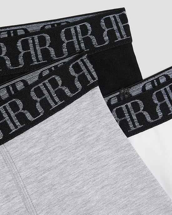 River Island Boys Boxers 5 Pack Grey RI Waistband - Image 3