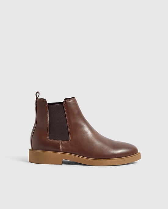River Island Mens Chelsea Boots Brown Faux Leather Heeled - Image 2
