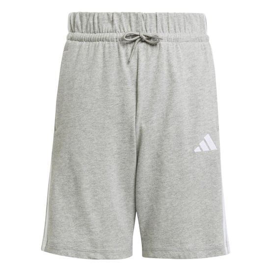 Boys adidas Essentials 3 Stripe Jersey Short Juniors in Grey/White - Image 1