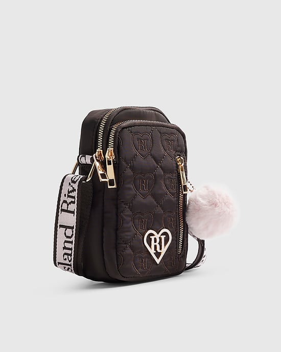 River Island Girls Crossbody Bag Brown Festival Quilted - Image 5
