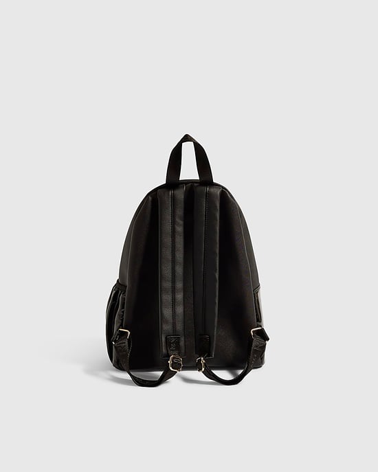 River Island Girls Backpack Black Faux Leather Padlock Bow - Image 3