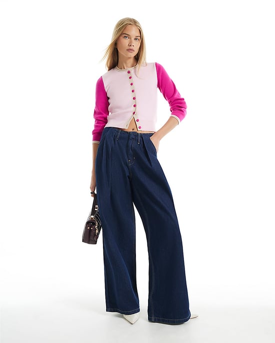 River Island Womens Cardigan Pink Colour Blocked - Image 2
