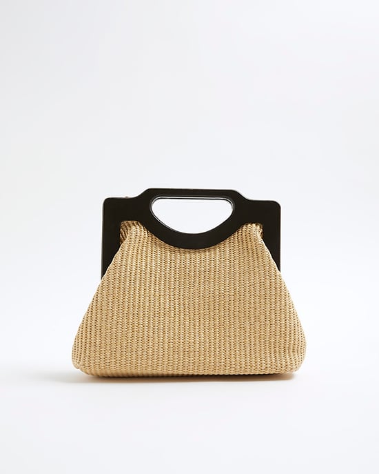 River Island Womens Clutch Bag Beige Raffia - Image 2