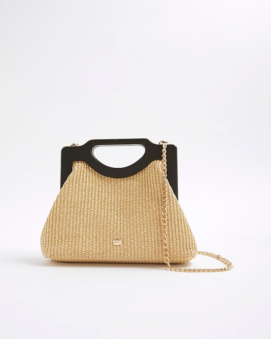 River Island Womens Clutch Bag Beige Raffia - Image 4
