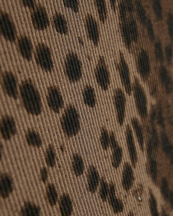 River Island Girls Top Brown Leopard Print Button Up Buttoned - Image 3