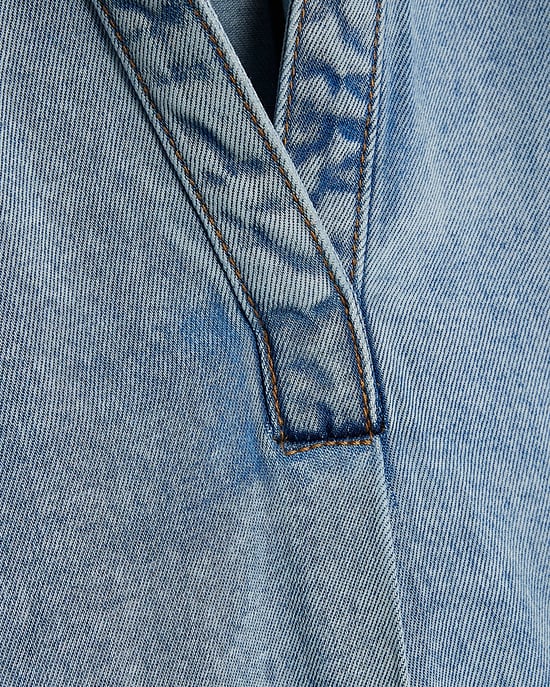 River Island Womens Tunic Blue Denim Short Sleeve - Image 5