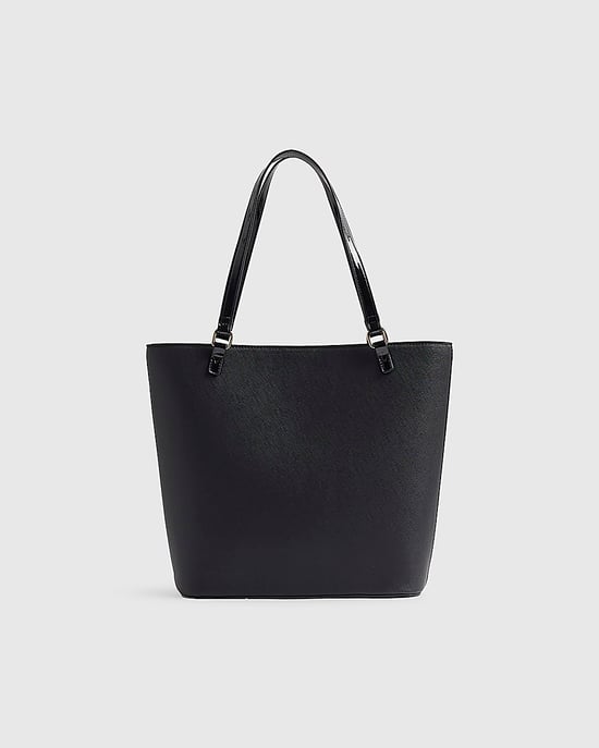 River Island Girls Shopper Bag Black Padlock Bow Monogram - Image 2
