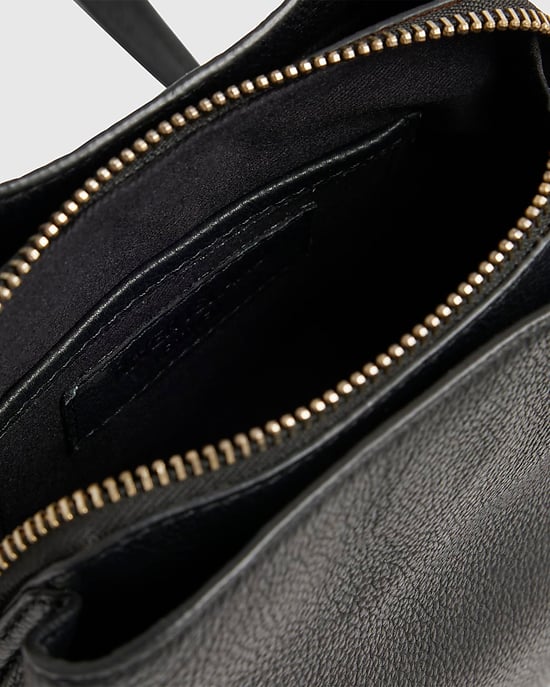 River Island Womens Crossbody Bucket Bag Black Leather Tassel - Image 3