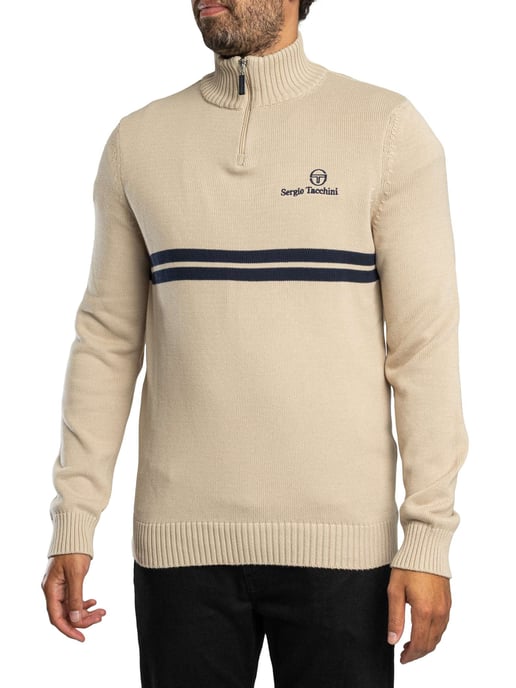 Sergio Tacchini New Dallas Gebreide Trui Met 1/4 Rits, Beige - Image 2