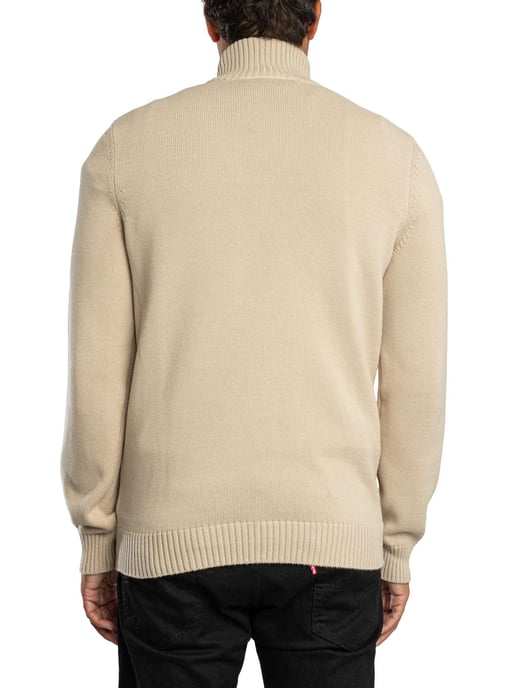 Sergio Tacchini New Dallas Gebreide Trui Met 1/4 Rits, Beige - Image 3
