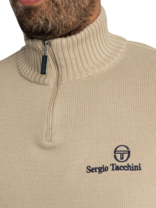 Sergio Tacchini New Dallas Gebreide Trui Met 1/4 Rits, Beige - Image 4