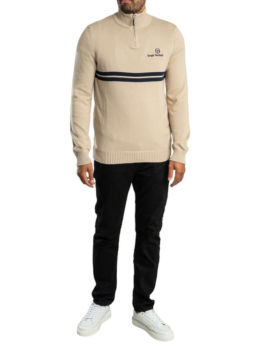 Sergio Tacchini New Dallas Gebreide Trui Met 1/4 Rits, Beige - Image 5