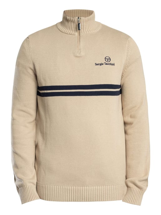 Sergio Tacchini New Dallas Gebreide Trui Met 1/4 Rits, Beige - Image 6
