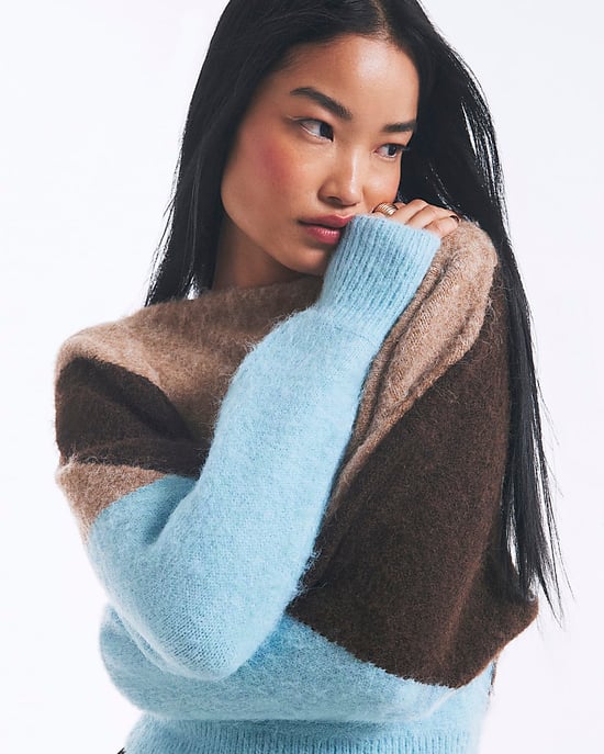 River Island Womens Jumper Brown Colour Blocked Batwing - Image 1