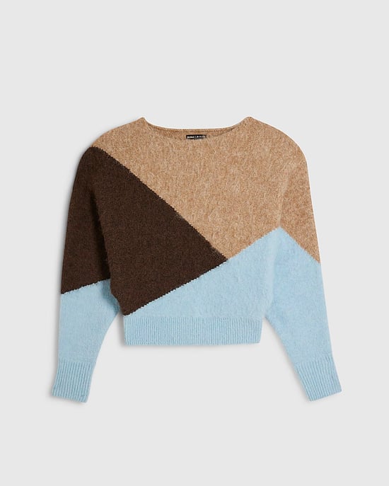 River Island Womens Jumper Brown Colour Blocked Batwing - Image 6