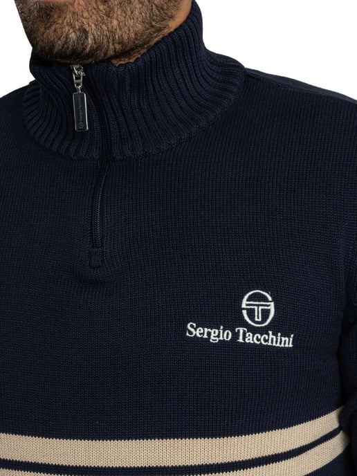 Sergio Tacchini New Dallas Gebreide Trui Met 1/4 Rits, Beige - Image 4
