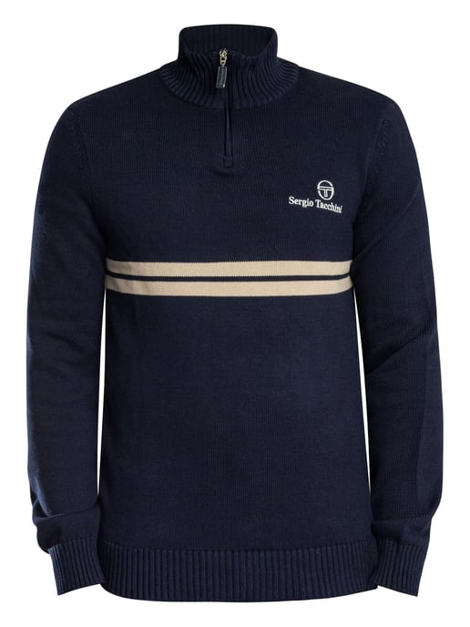 Sergio Tacchini New Dallas Gebreide Trui Met 1/4 Rits, Beige - Image 6