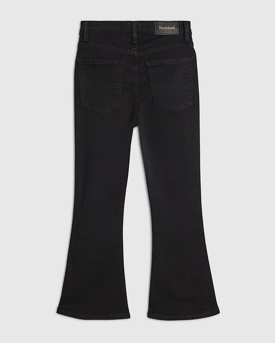 River Island Girls Flared Jeans Black Leopard Print Heart - Image 4