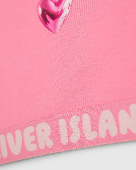 River Island Girls Crop Top & Briefs Set Pink Strappy 2 Piece - Image 2