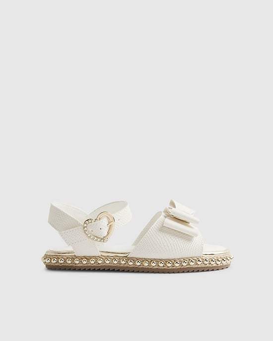River Island Girls Sandals White Snake Bow Espadrille - Image 2
