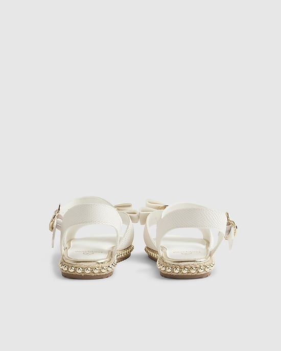River Island Girls Sandals White Snake Bow Espadrille - Image 3