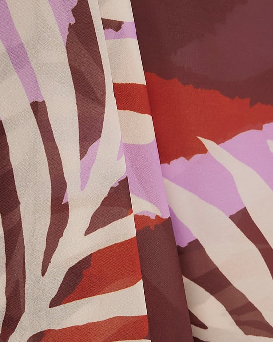 River Island Womens Mini Sarong Brown Leaf Print Tie - Image 5