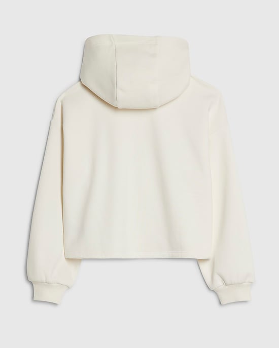 River Island Girls Hoodie Cream Embellished Long Sleeve - Image 2