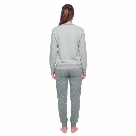 Women's Cotton Long Sleeve Fleece Pajamas KLP2 - Image 3