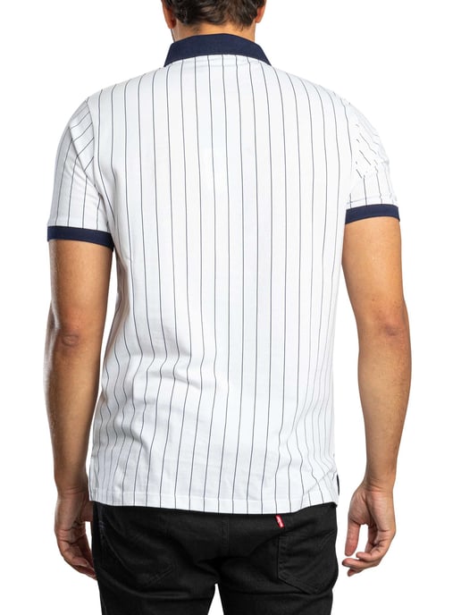 Fila Klassiek Vintage Gestreept Poloshirt, Wit - Image 3