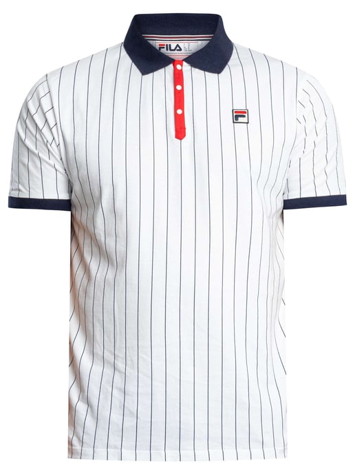 Fila Klassiek Vintage Gestreept Poloshirt, Wit - Image 5