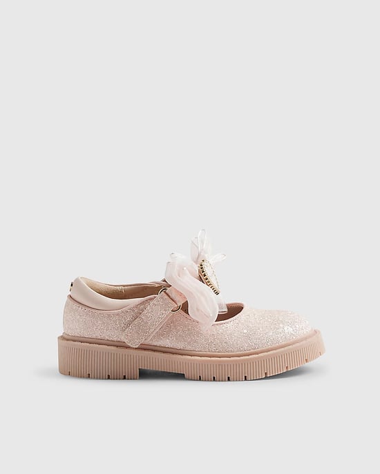 River Island Mini Girls Mary Jane Shoes Pink Glitter - Image 2