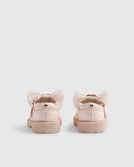 River Island Mini Girls Mary Jane Shoes Pink Glitter - Image 3