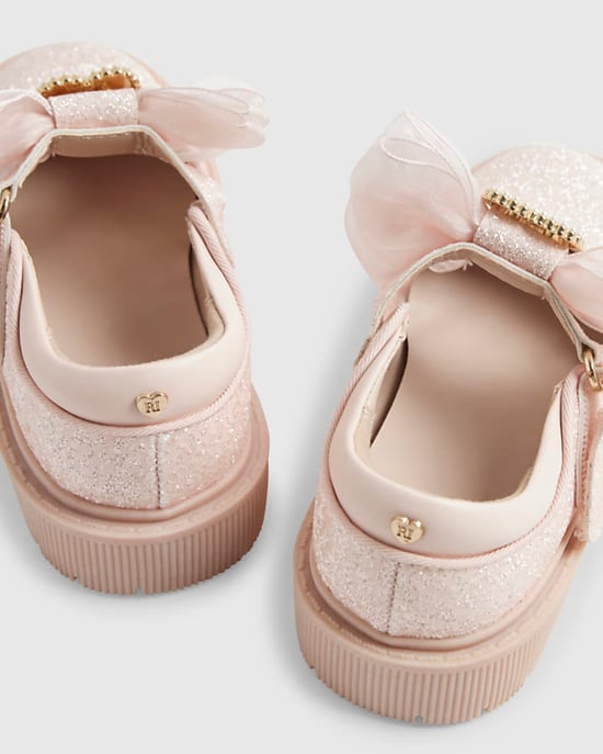 River Island Mini Girls Mary Jane Shoes Pink Glitter - Image 5